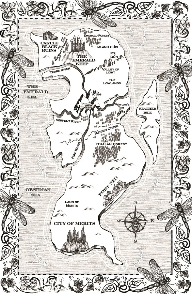 Fantasy map design by Ilse Brookes Design for Prince of Never Juno Heart fae romance book